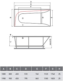 Vayer Акриловая ванна Boomerang 180x80 L – фотография-4